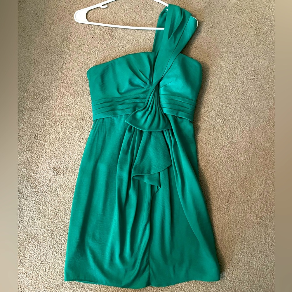 BCBG Satin Cocktail/Party Dress. Emerald green. Size 4